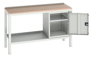 Verso Welded Work Benches for production areas Verso 1500x930 Static Work Bench M 1 x Cupboard